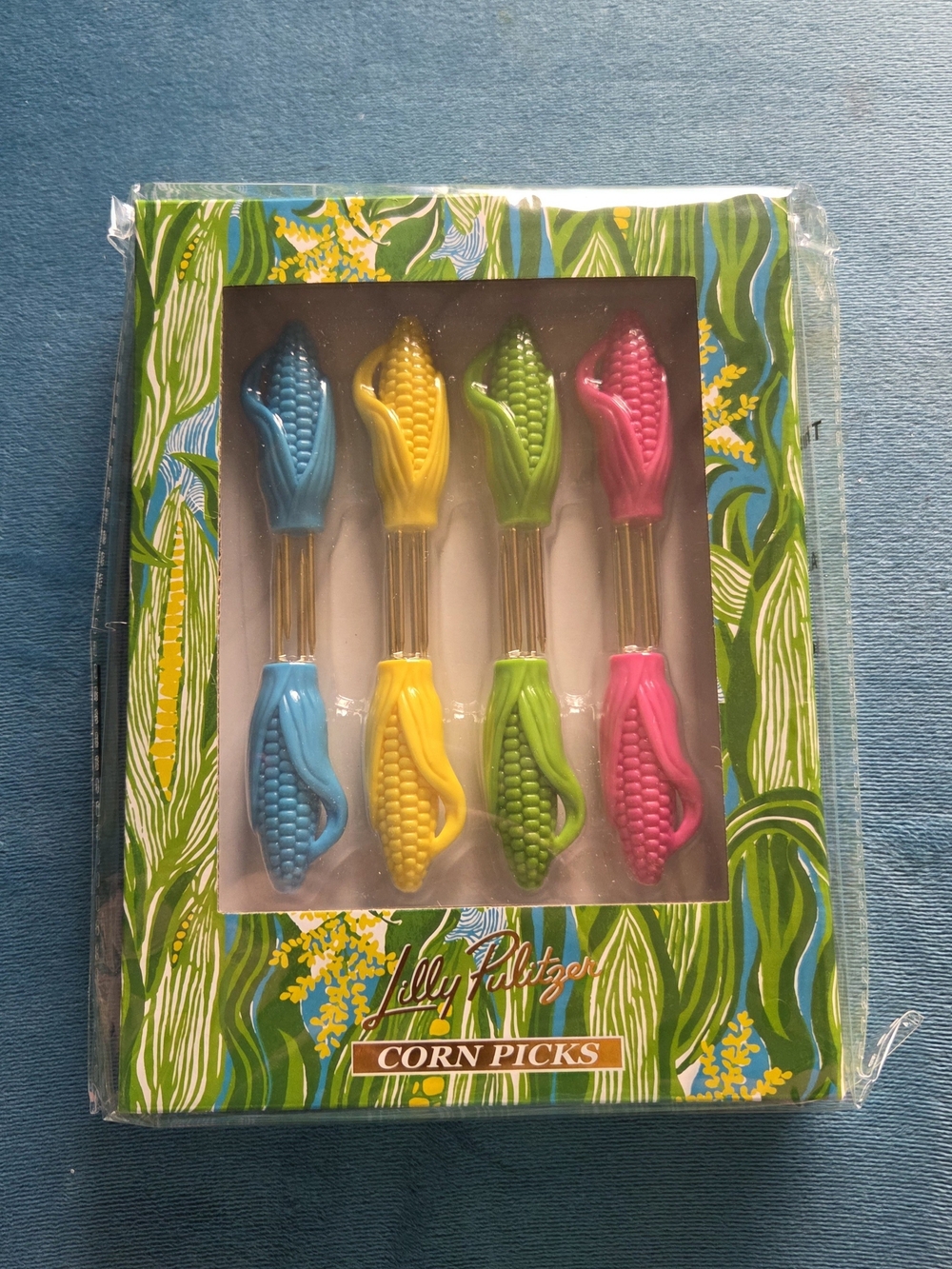 Lilly Pulitzer Corn Picks - Blue, Yellow, Green, Pink